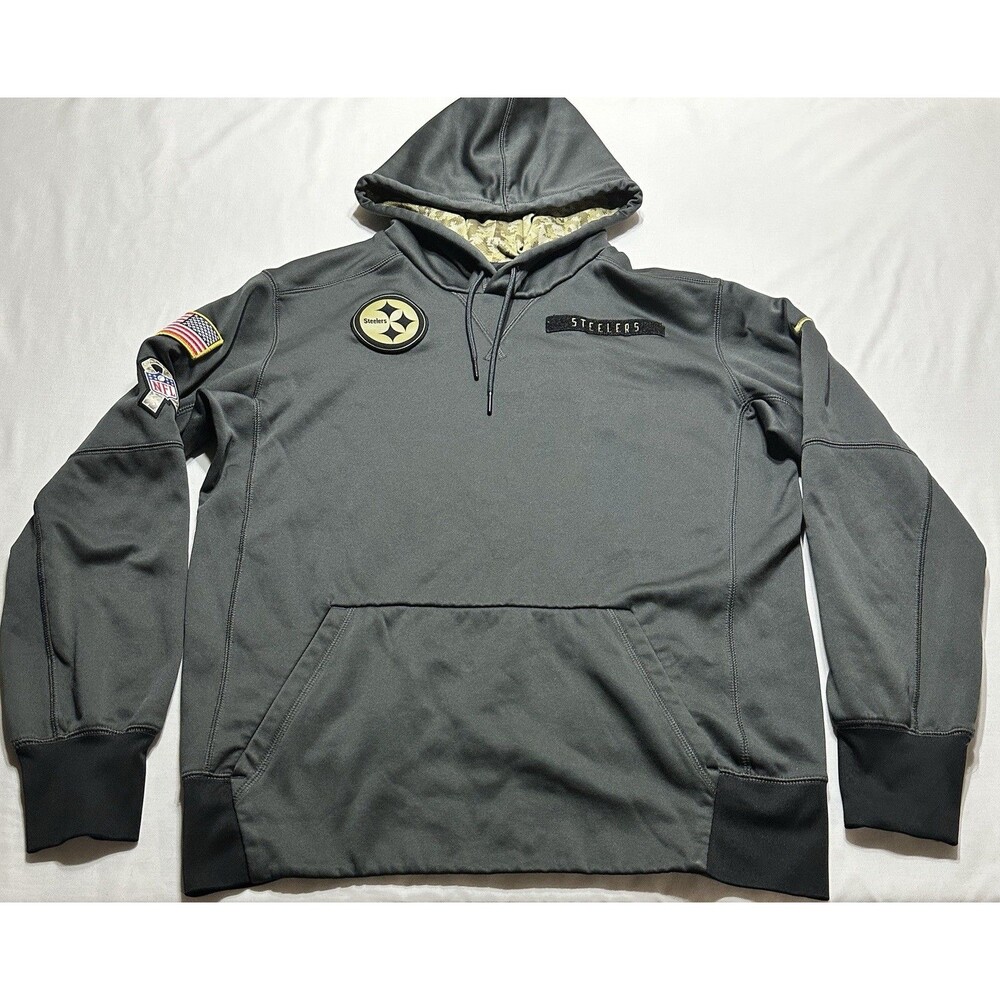 Pittsburgh Steelers Nike NFL Salute to Service On Field Hoodie Men's Medium READ